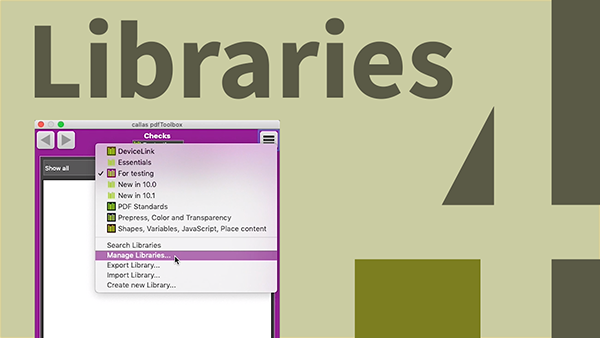 Better organization in pdfToolbox using libraries