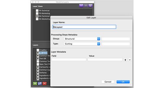 MadeToPrint & MadeForLayers for Adobe CC 2018 and processing steps metadata support